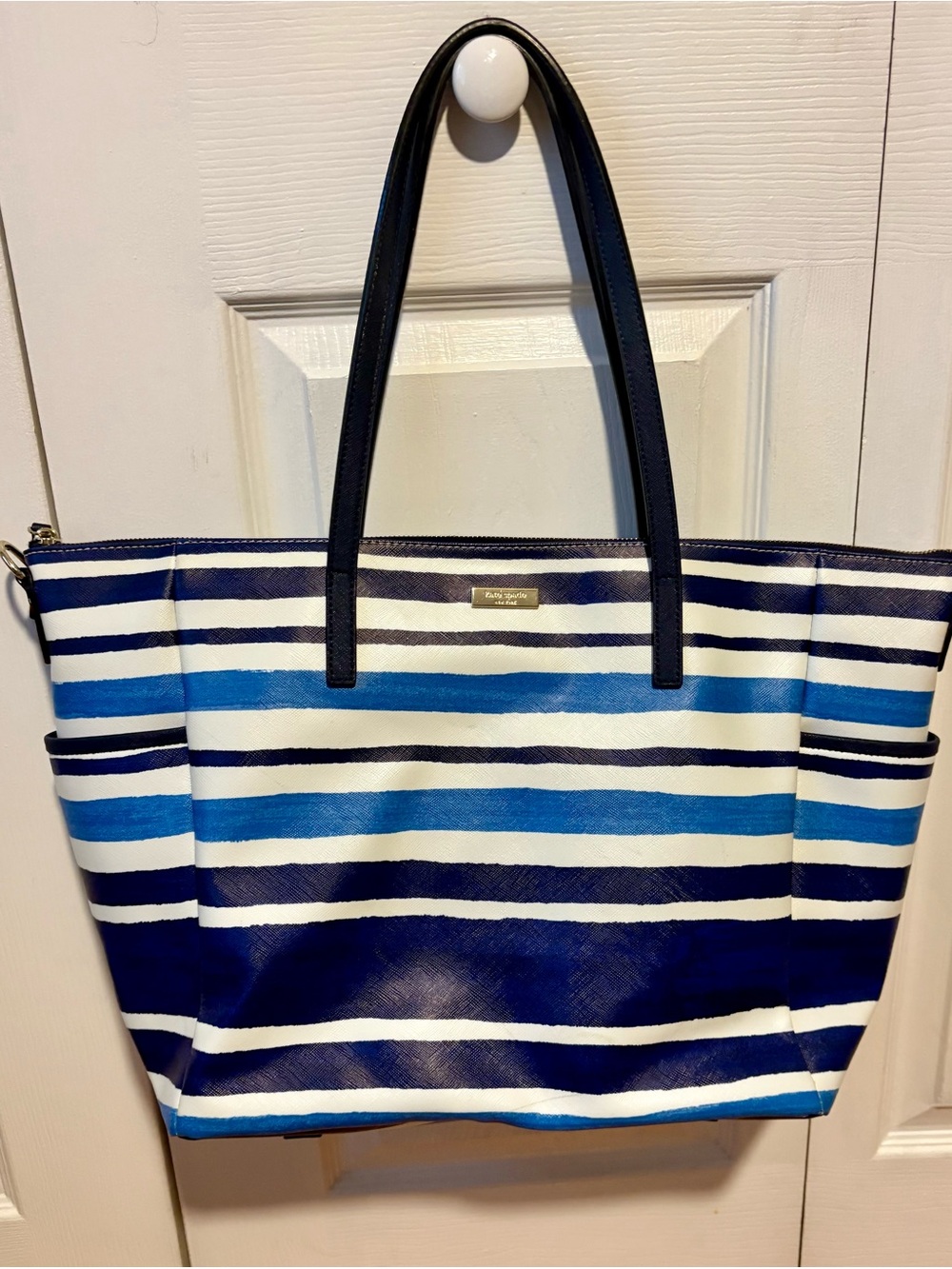 kate spade Navy, Royal Blue and White Striped Tote